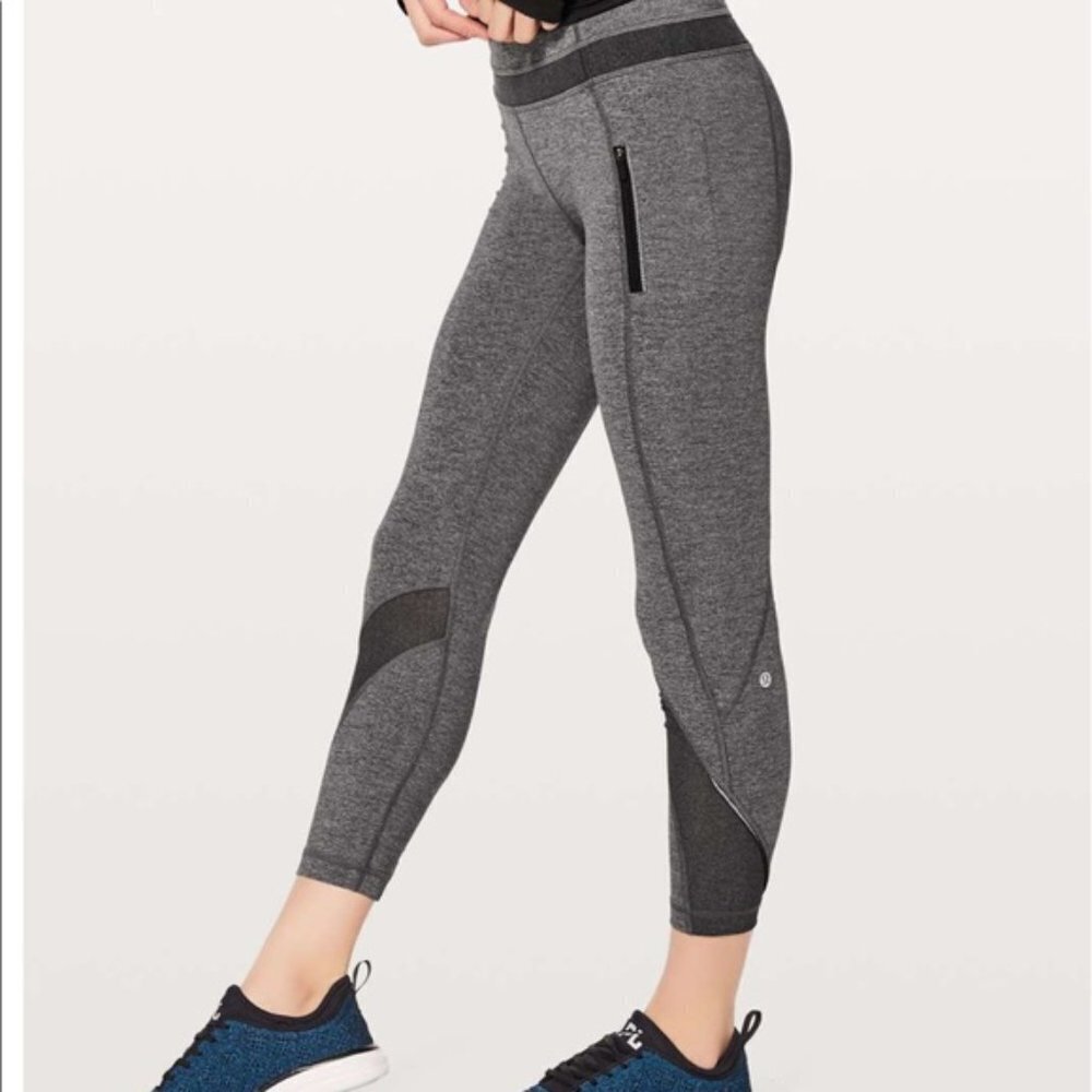 Lululemon Inspire 7/8 Tight Gray Zip Pockets 6